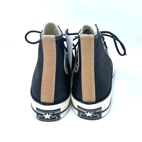 Converse Women's Size 8 572265C CHUCK 70 HI Black Gold Egret Synthetic Sneaker - Picture 6 of 10